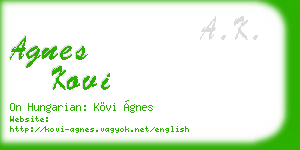 agnes kovi business card